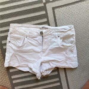 White denim mini shorts low waist NWOT